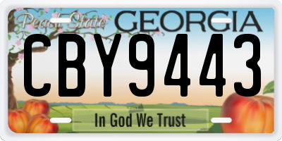 GA license plate CBY9443