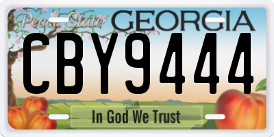 GA license plate CBY9444