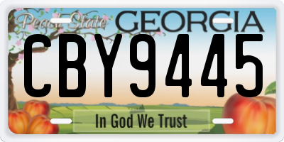 GA license plate CBY9445