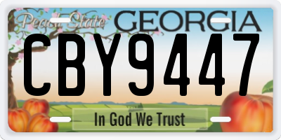 GA license plate CBY9447