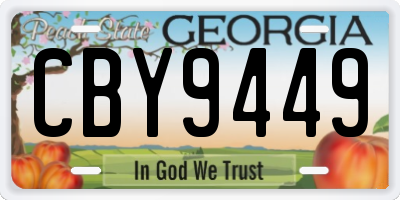 GA license plate CBY9449