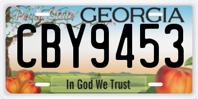 GA license plate CBY9453