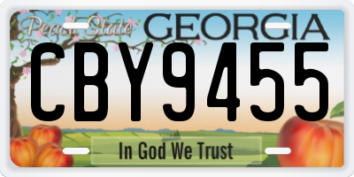 GA license plate CBY9455