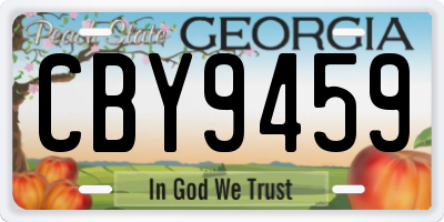 GA license plate CBY9459