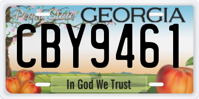 GA license plate CBY9461