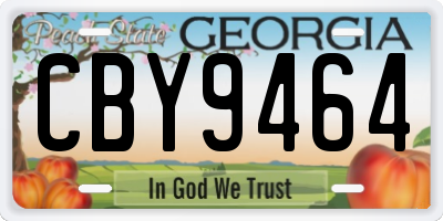 GA license plate CBY9464