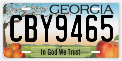 GA license plate CBY9465