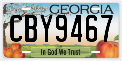 GA license plate CBY9467
