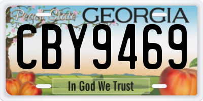 GA license plate CBY9469