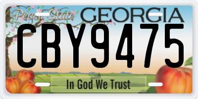 GA license plate CBY9475