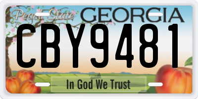 GA license plate CBY9481