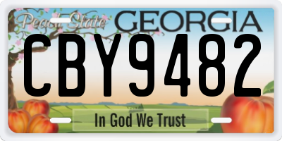 GA license plate CBY9482