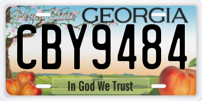 GA license plate CBY9484