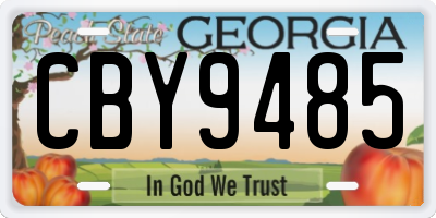 GA license plate CBY9485