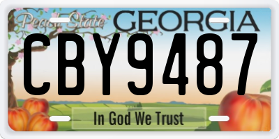 GA license plate CBY9487