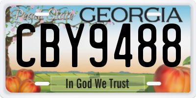 GA license plate CBY9488