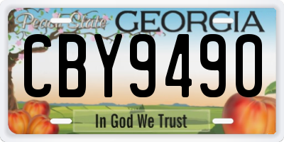GA license plate CBY9490