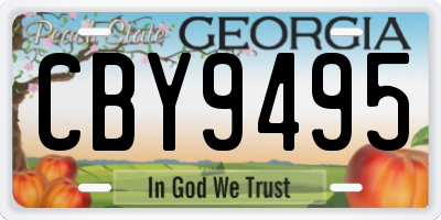 GA license plate CBY9495