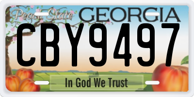 GA license plate CBY9497