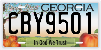GA license plate CBY9501