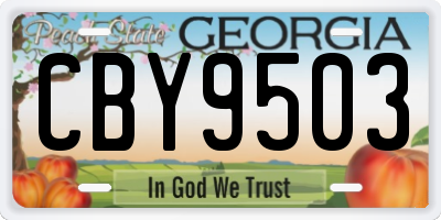 GA license plate CBY9503