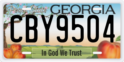 GA license plate CBY9504