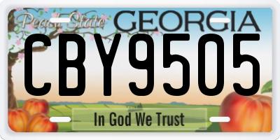 GA license plate CBY9505
