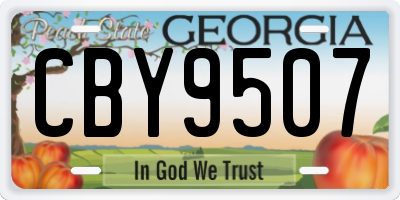 GA license plate CBY9507