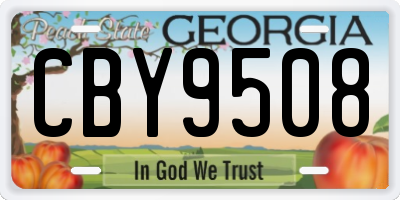 GA license plate CBY9508
