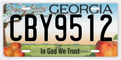 GA license plate CBY9512