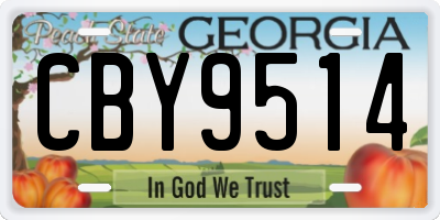 GA license plate CBY9514