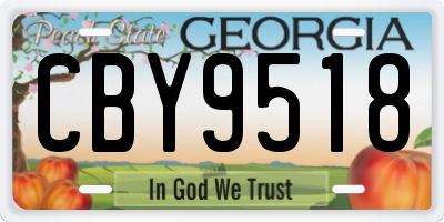 GA license plate CBY9518
