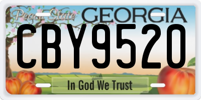 GA license plate CBY9520