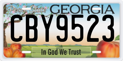 GA license plate CBY9523