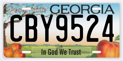 GA license plate CBY9524
