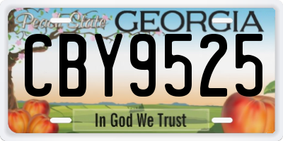 GA license plate CBY9525