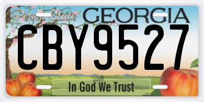 GA license plate CBY9527