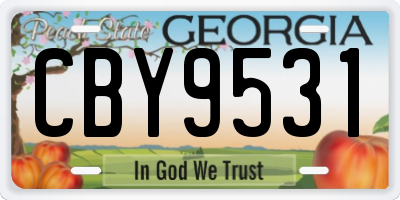 GA license plate CBY9531
