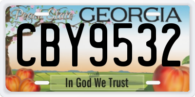 GA license plate CBY9532