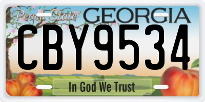 GA license plate CBY9534