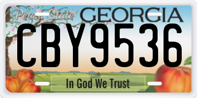 GA license plate CBY9536