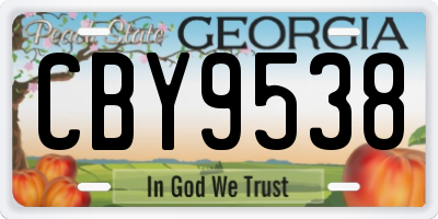 GA license plate CBY9538