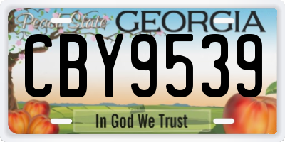 GA license plate CBY9539