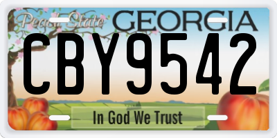 GA license plate CBY9542