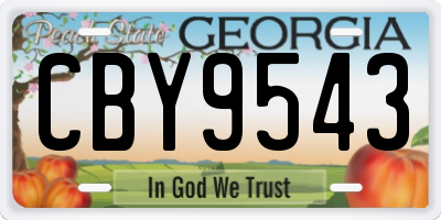 GA license plate CBY9543