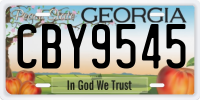 GA license plate CBY9545