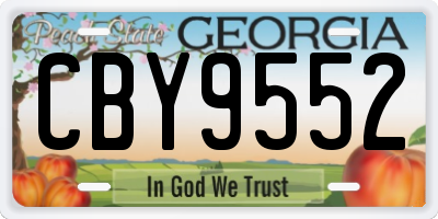 GA license plate CBY9552