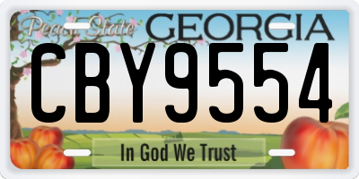 GA license plate CBY9554