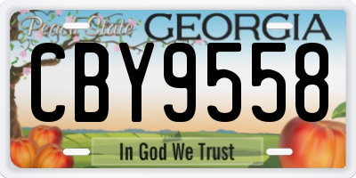 GA license plate CBY9558