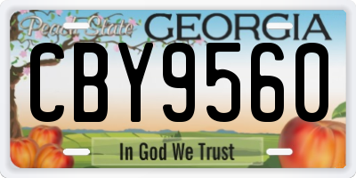 GA license plate CBY9560
